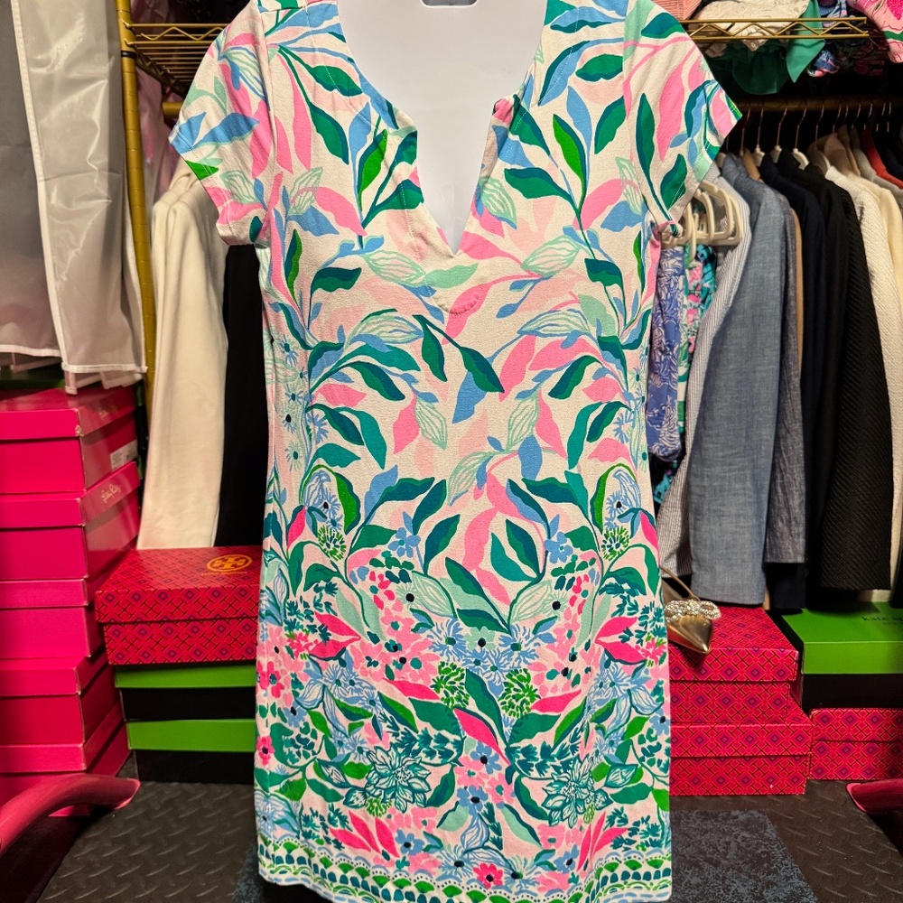 Lilly Pulitzer Sophiletta Dress - Water Lily Green Leaf Me In Paradise (Size XS)